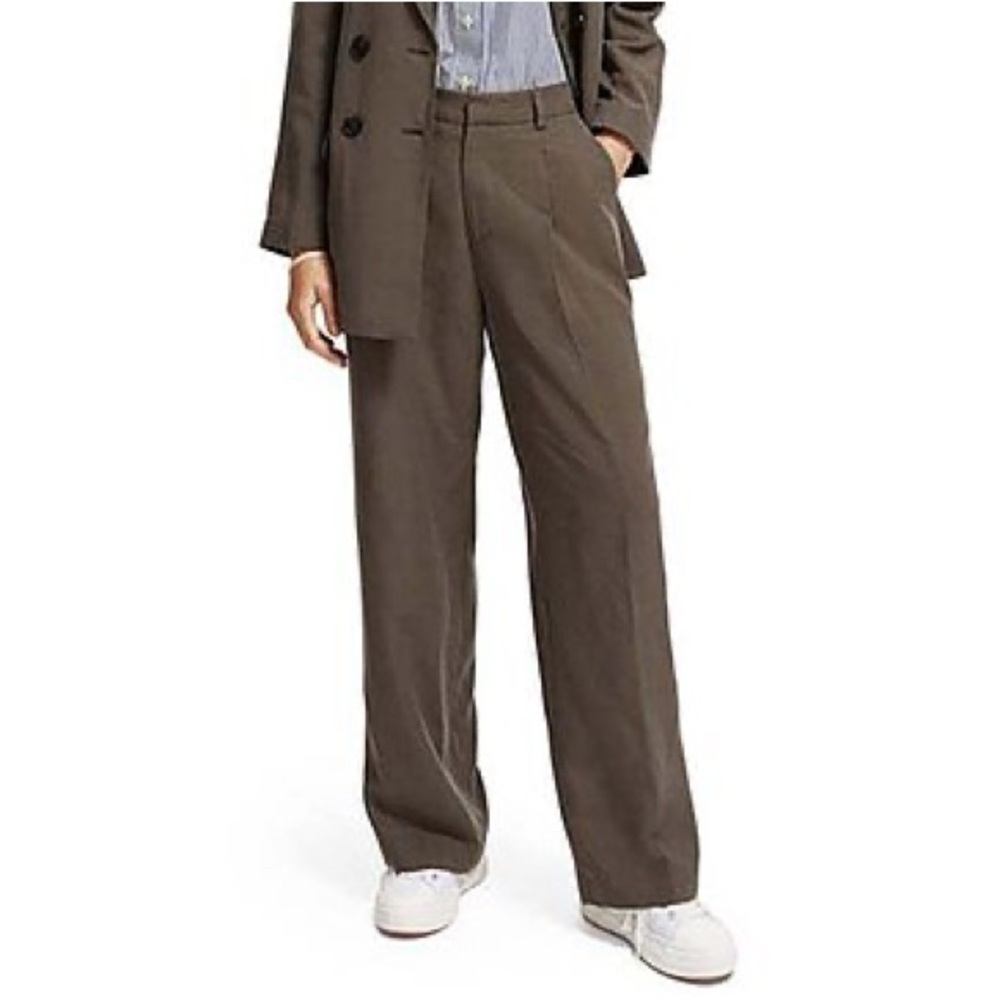 Scotch & soda mid-rise wide leg linen pants